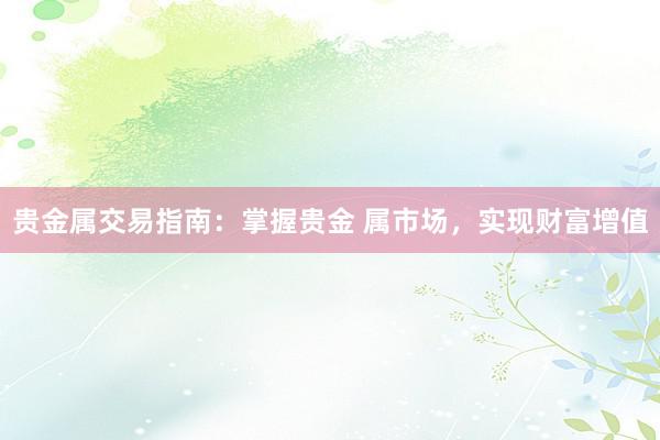 贵金属交易指南：掌握贵金 属市场，实现财富增值